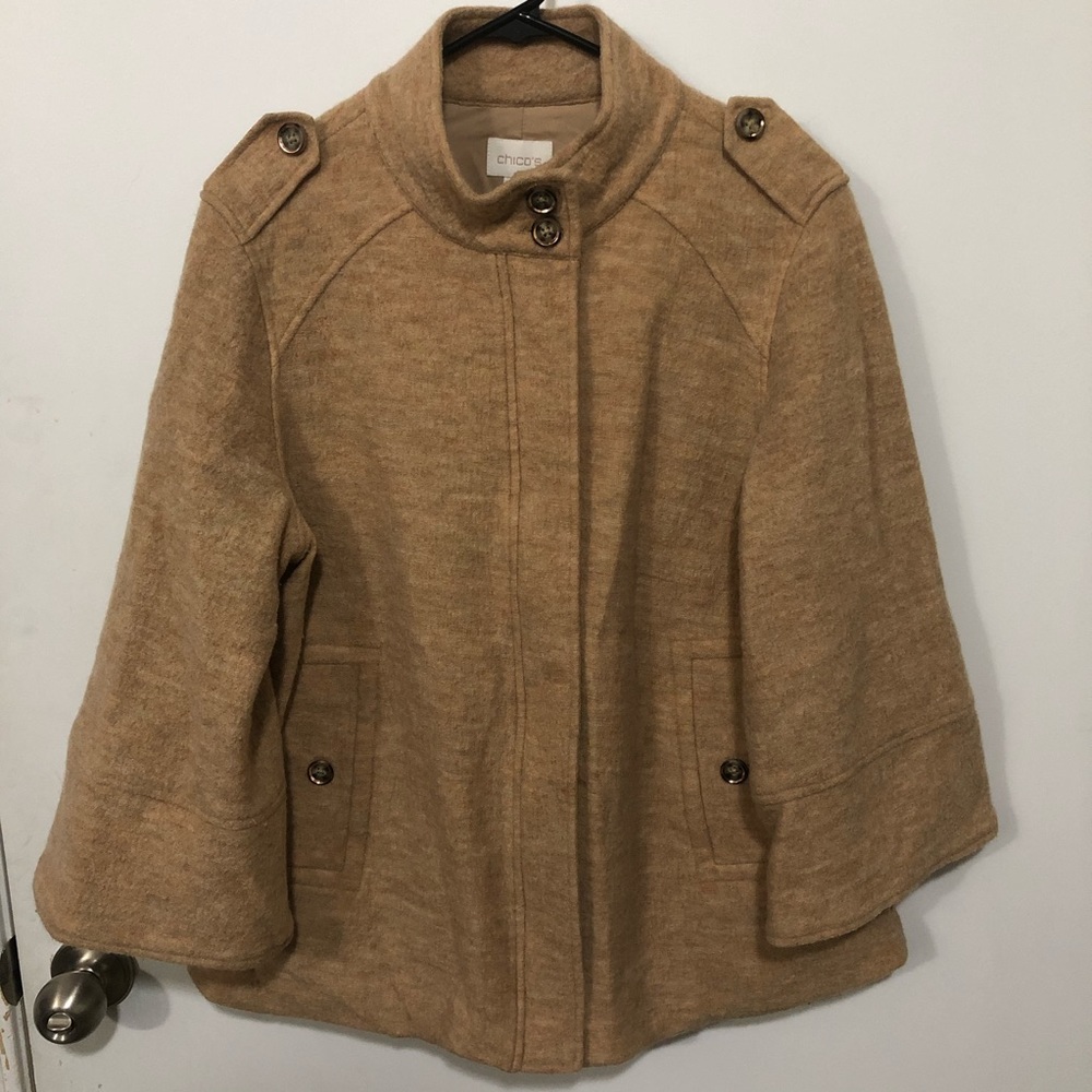 Chico’s 100% Wool Pea Coat Size 2